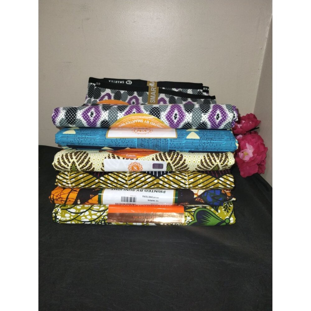 Real African Wax Print Ankara Fabrics. 6 Yards Choice of Design